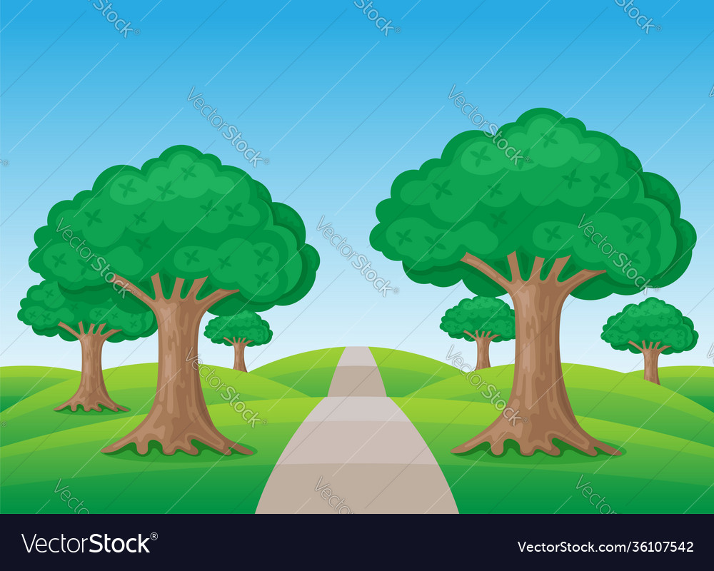 Sunny Meadow with Trees