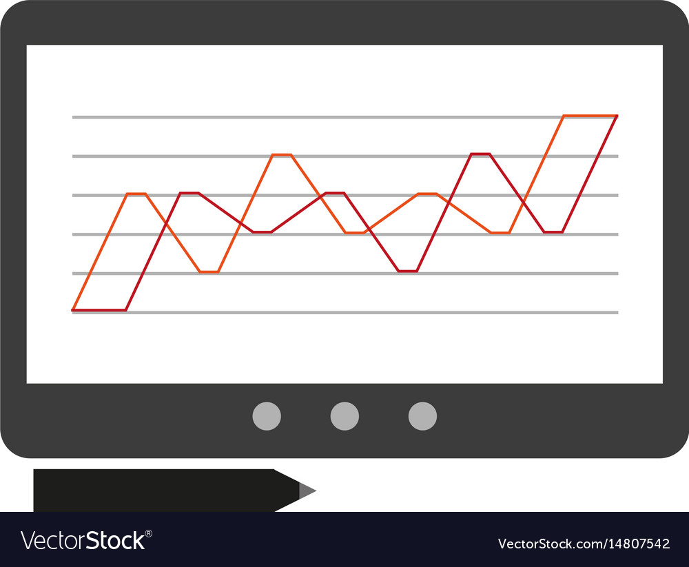 Tablet with graph on screen icon image