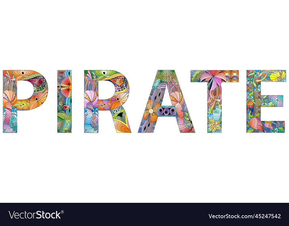 word-pirate-entangle-object-royalty-free-vector-image