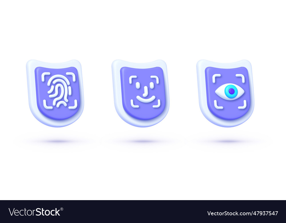 3d scan secure set for concept design vector image 3d scan secure set for concept design