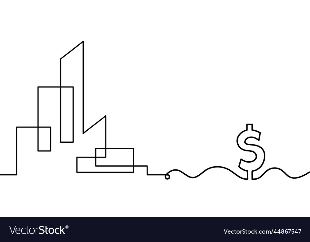 Abstract architecture with dollar as continuous