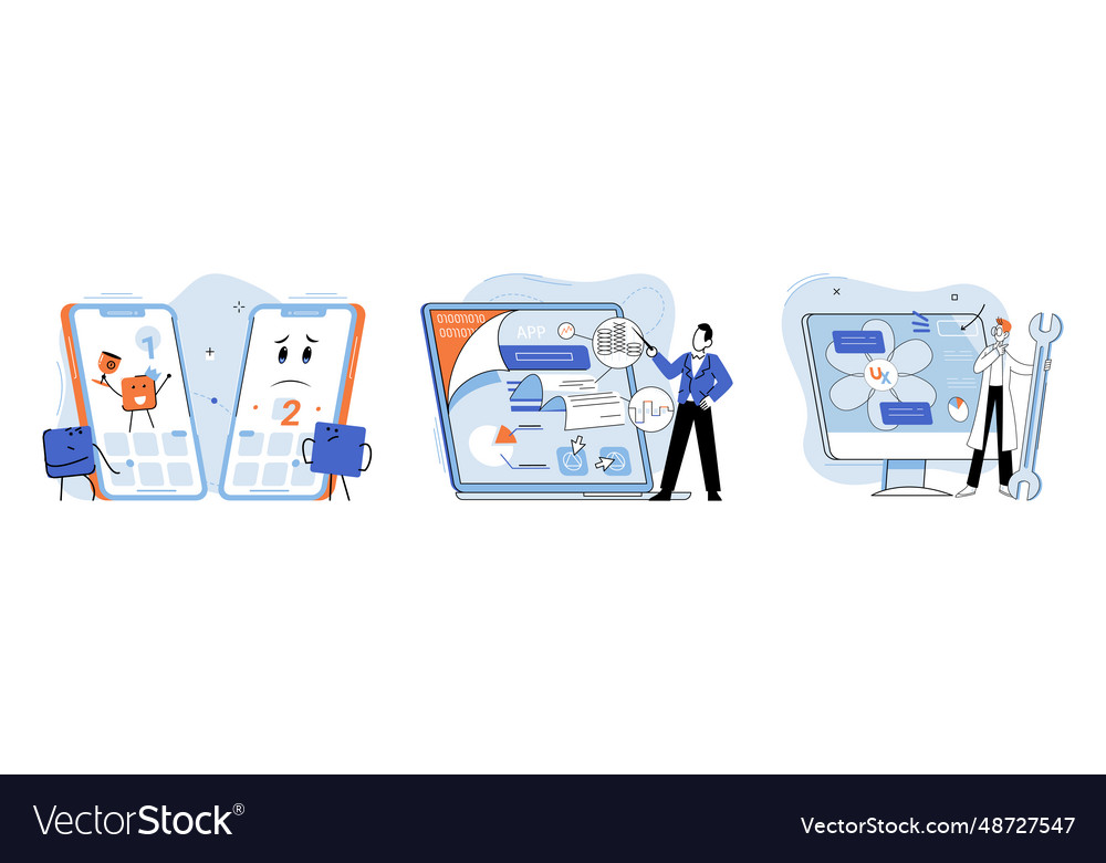 Application testing metaphor vector image Application testing metaphor