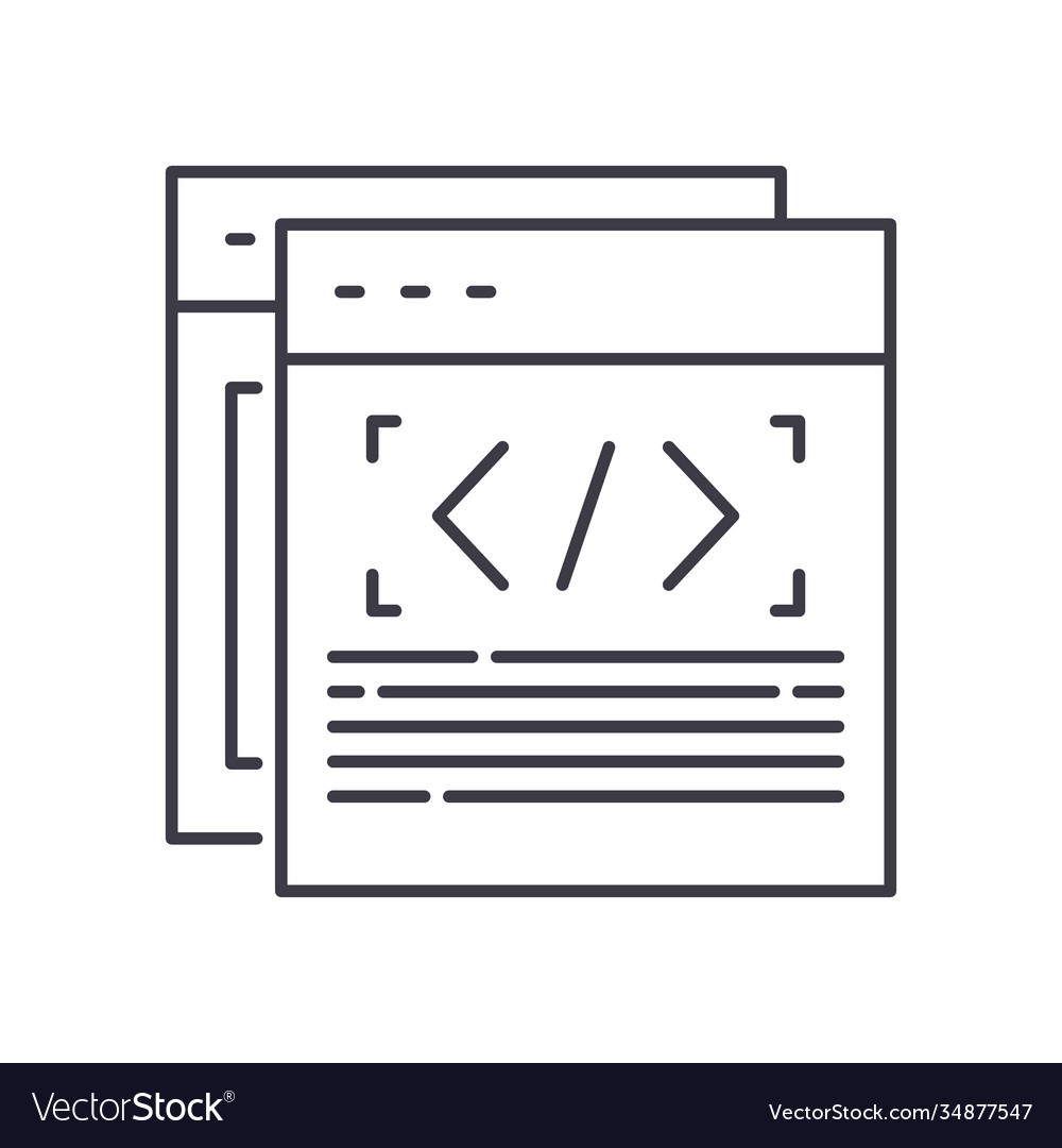 Back end icon linear isolated thin Royalty Free Vector Image