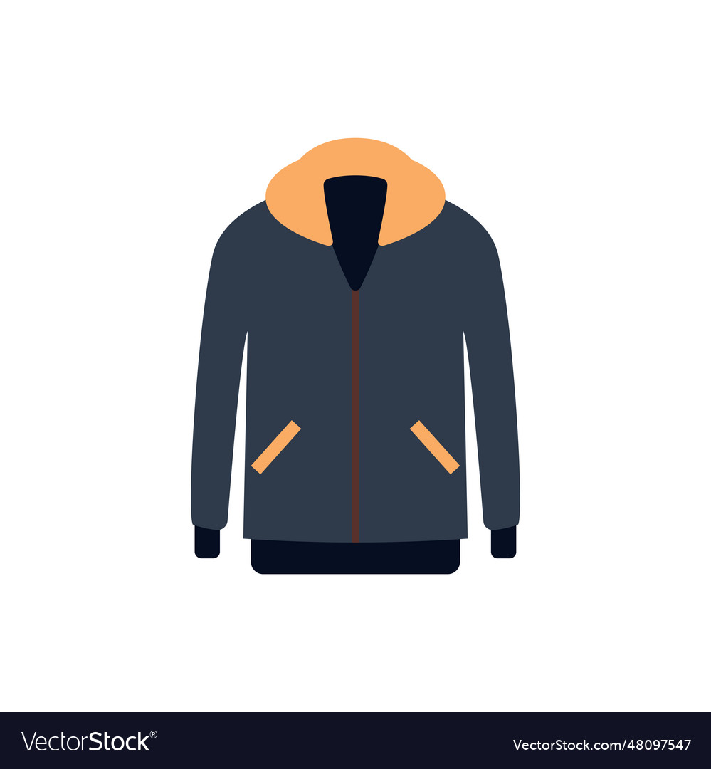 Black man jacket flat icon Royalty Free Vector Image