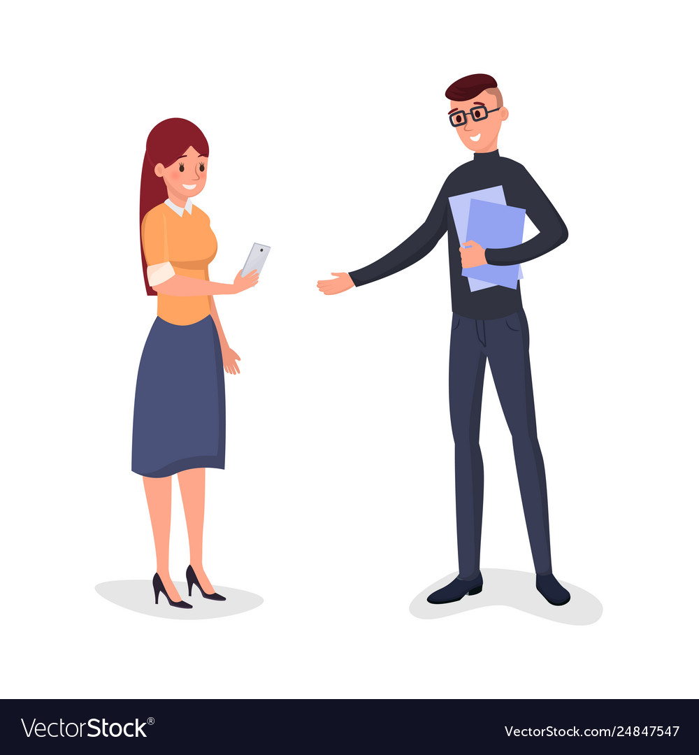 Company workers conversation vector image Company workers conversation