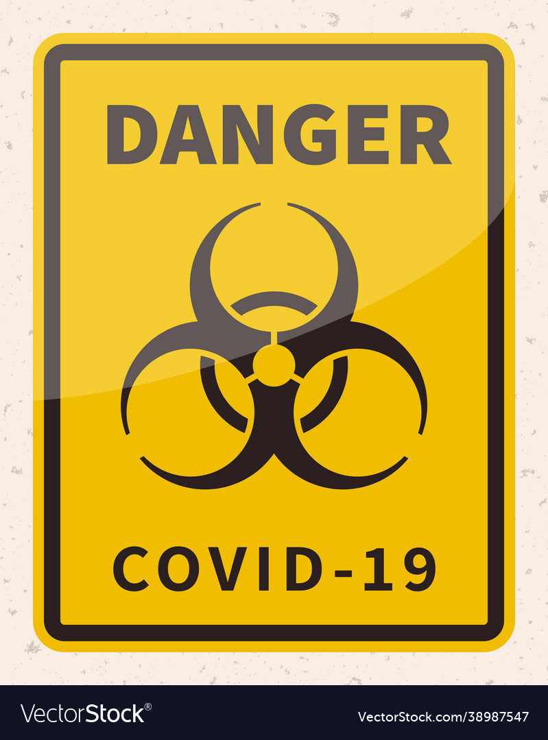 Coronavirus attention yellow sign Royalty Free Vector Image