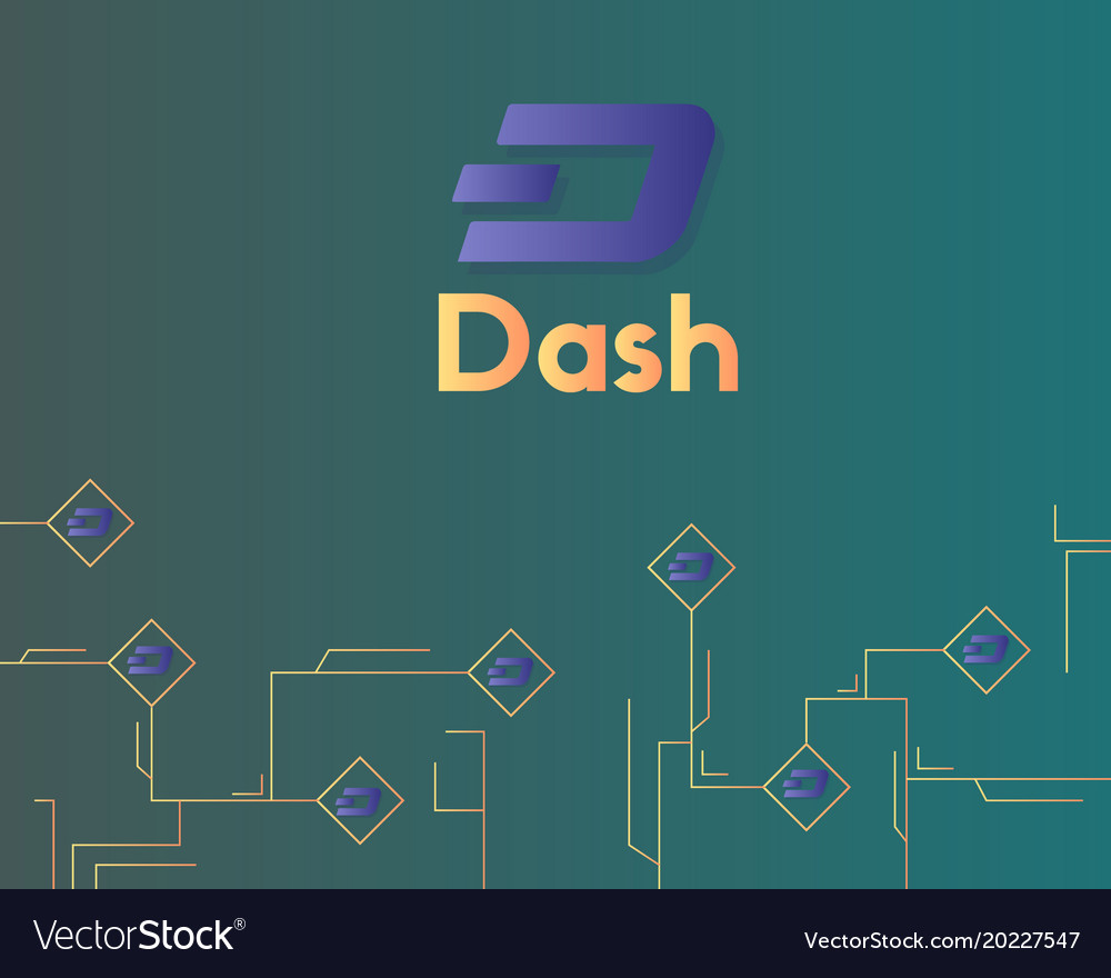 Dash blockchain technology with circuit background