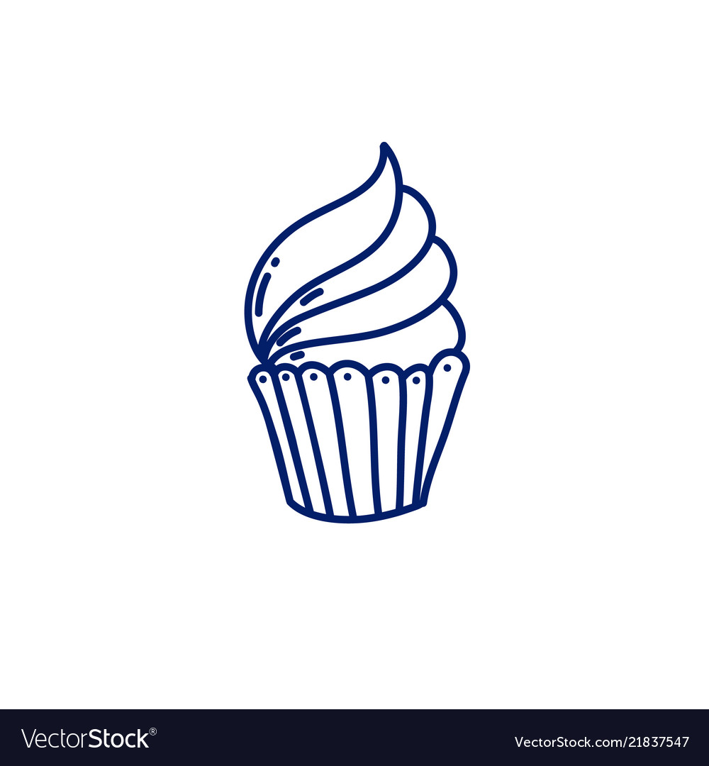 Doodle cupcake icon