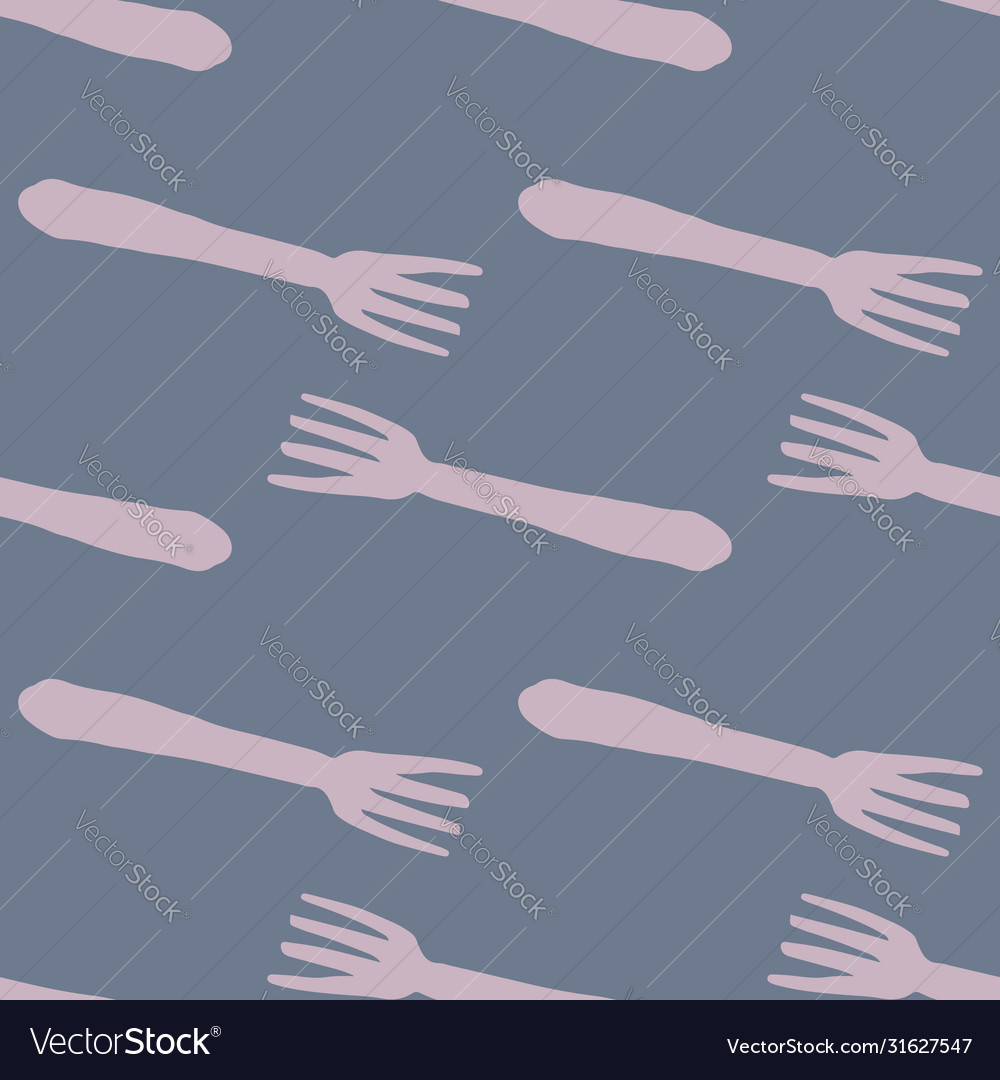 Fork seamless pattern in simple style cutlery vector image Fork seamless pattern in simple style cutlery