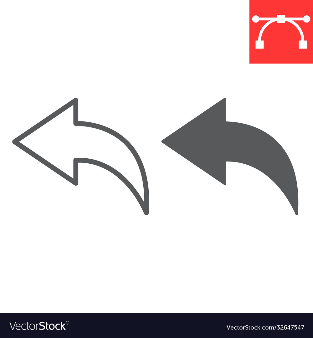Go back line and glyph icon ui button arrow