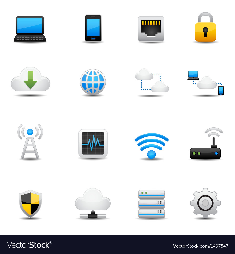 Network and cloud computing icons