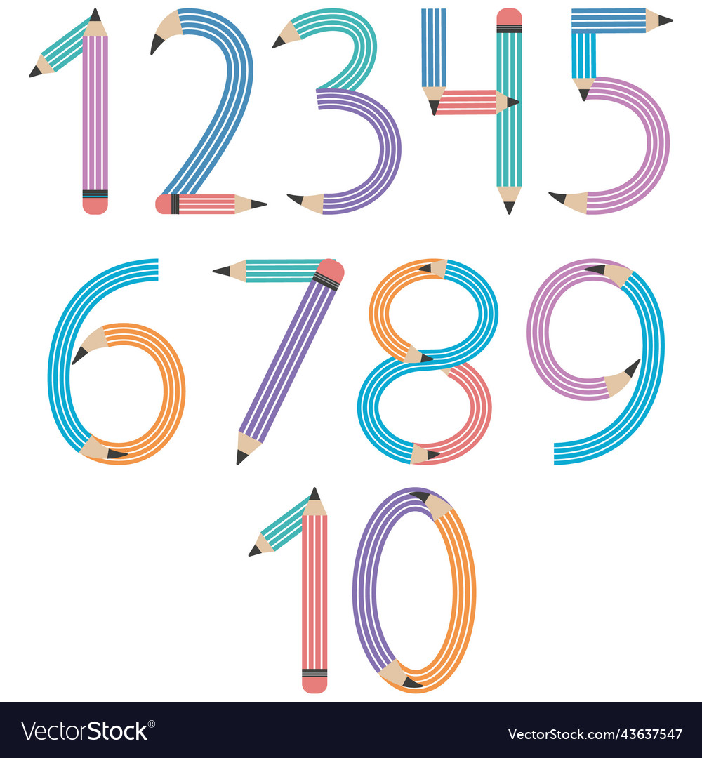 Numbers from multicolored simple pencils