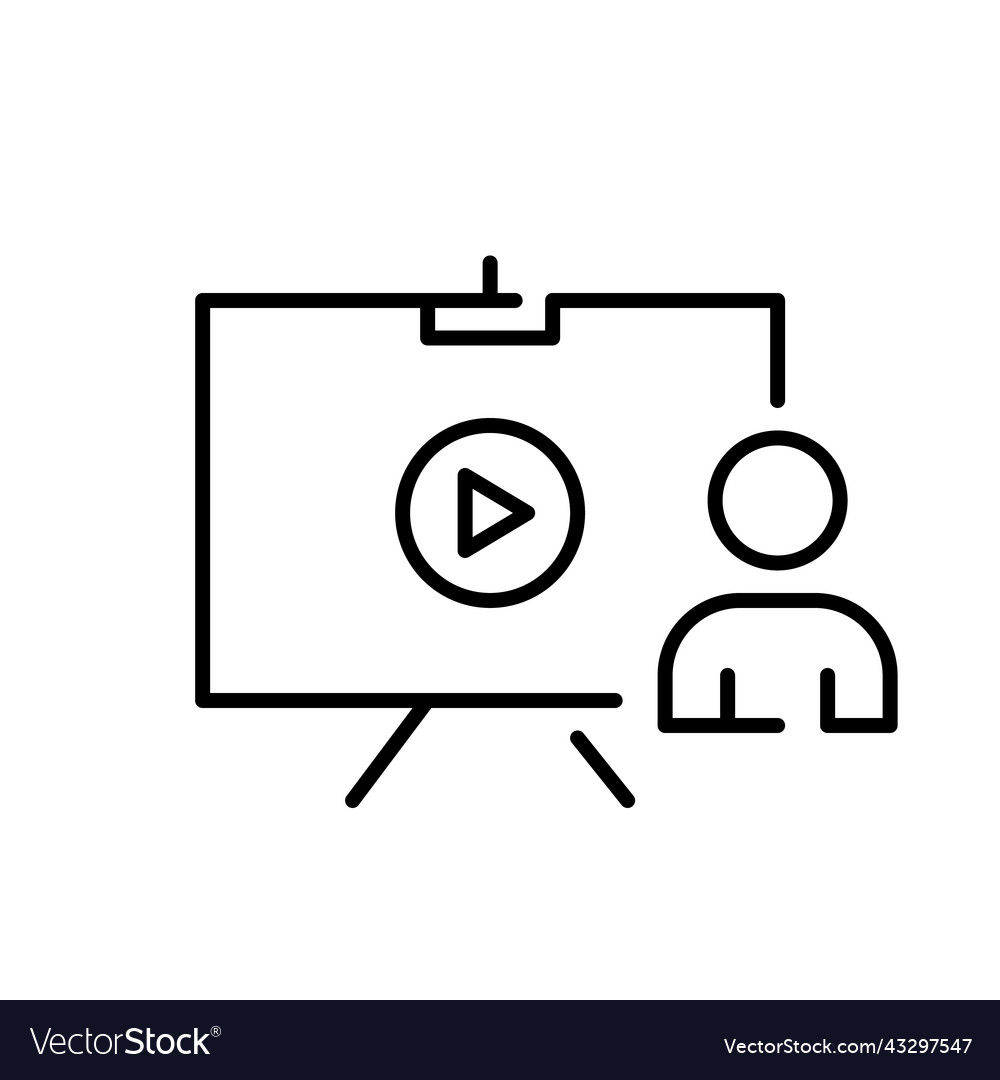 Professor using video as a prop for their lecture vector image Professor using video as a prop for their lecture