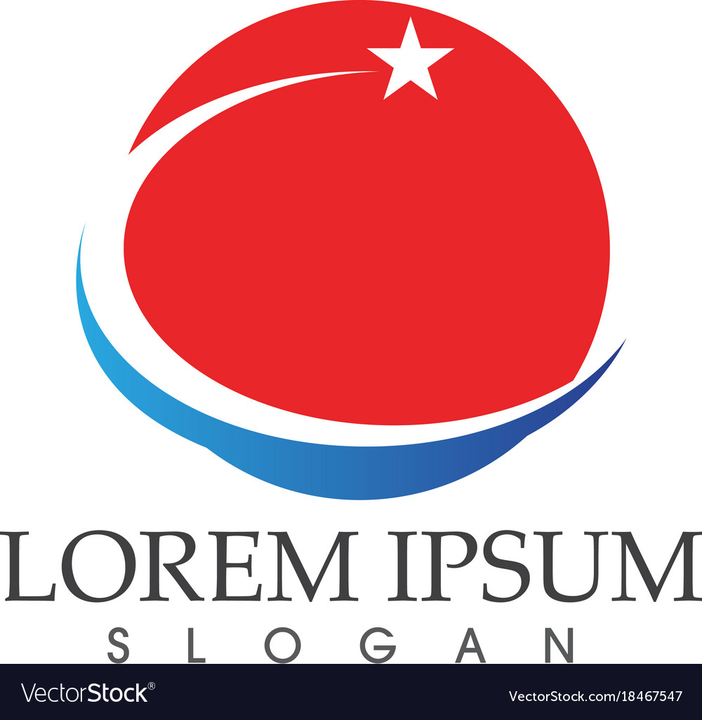 red and blue star falcon logo template icon vector image