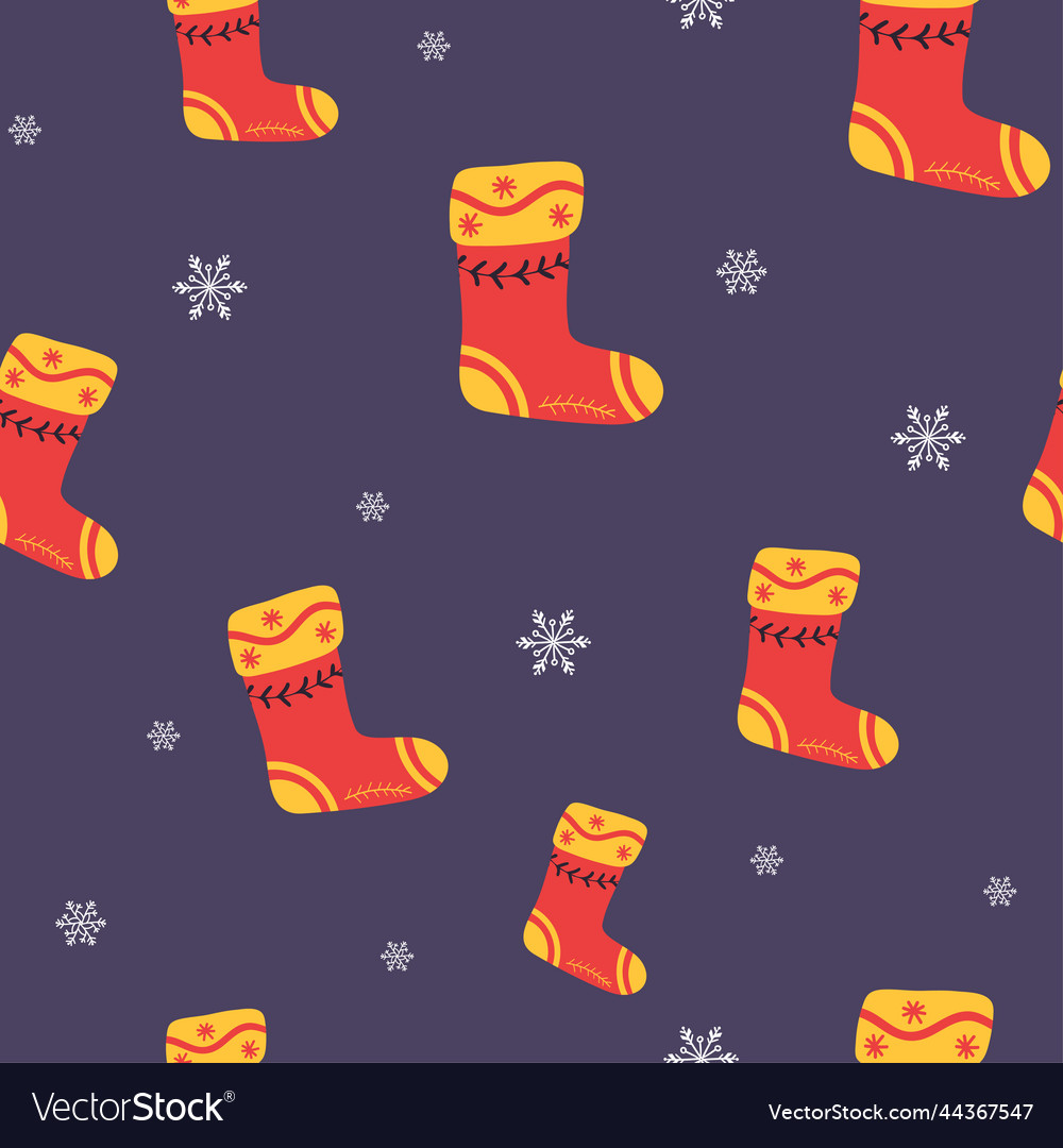 Seamless christmas background engraving
