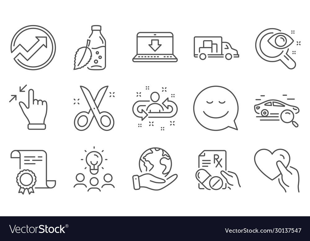 Set business icons such as truck transport