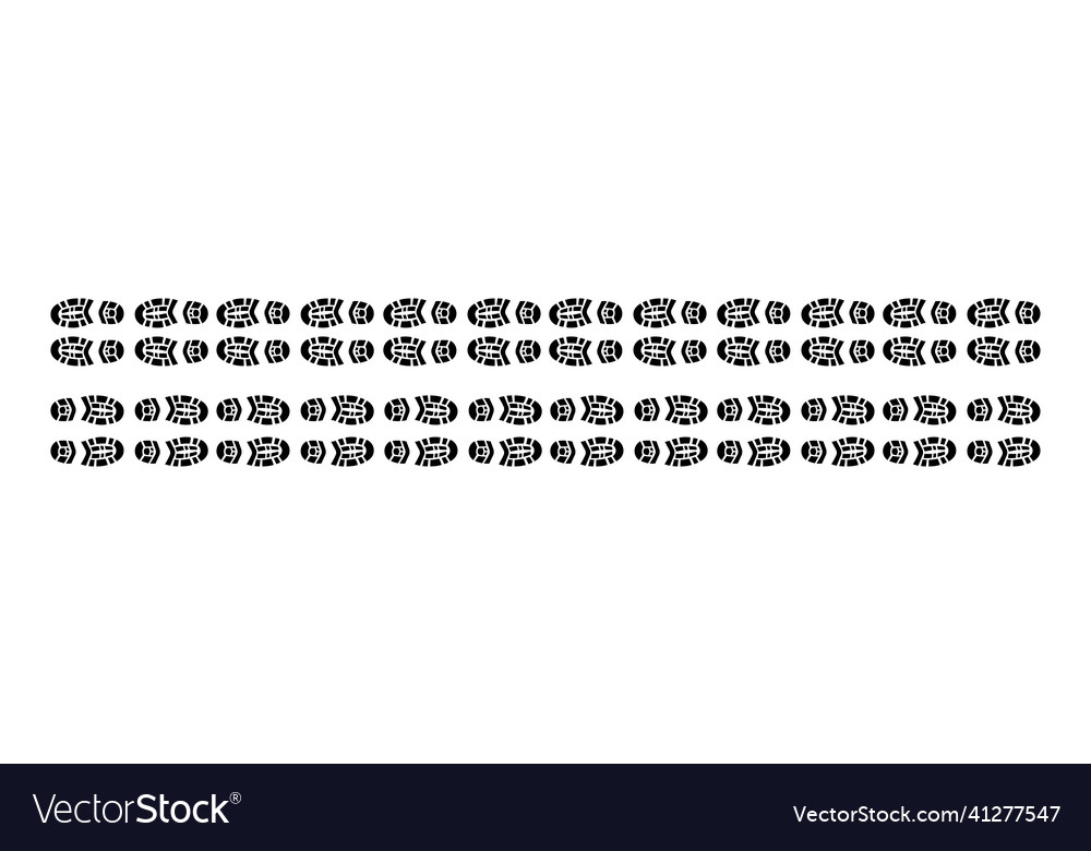 Shoes trail track icon flat set