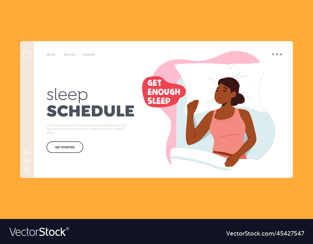 Sleep schedule landing page template night Vector Image