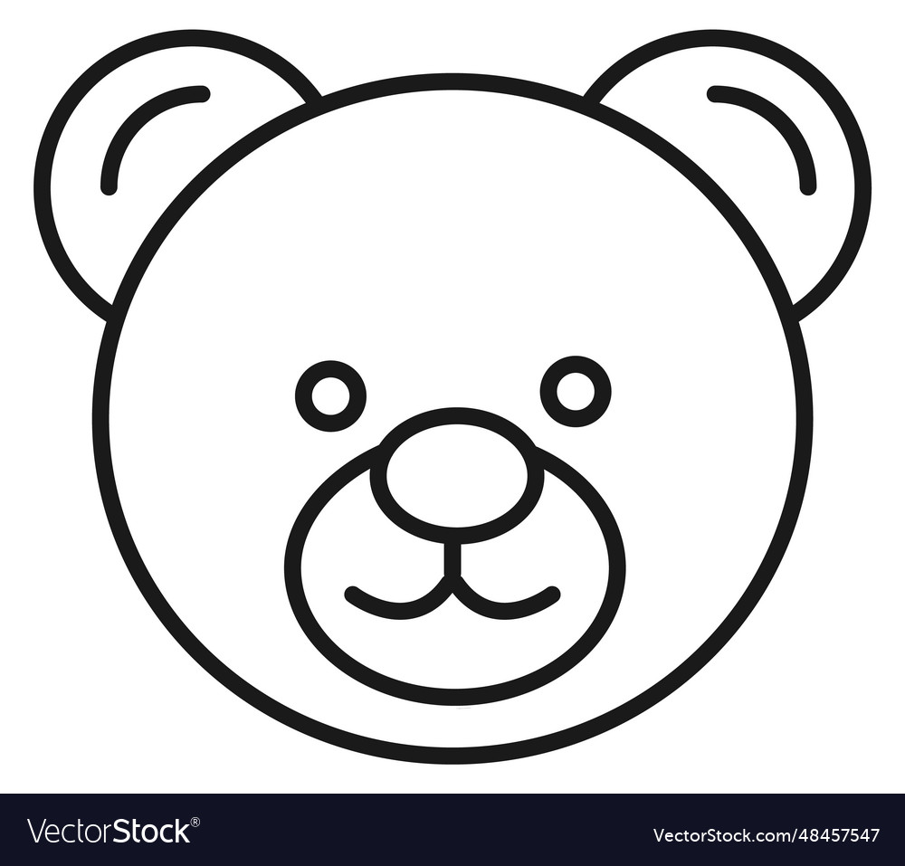 Teddy bear head icon smiling soft toy face Vector Image