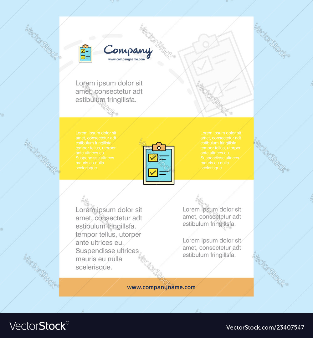 Template layout for check list company profile