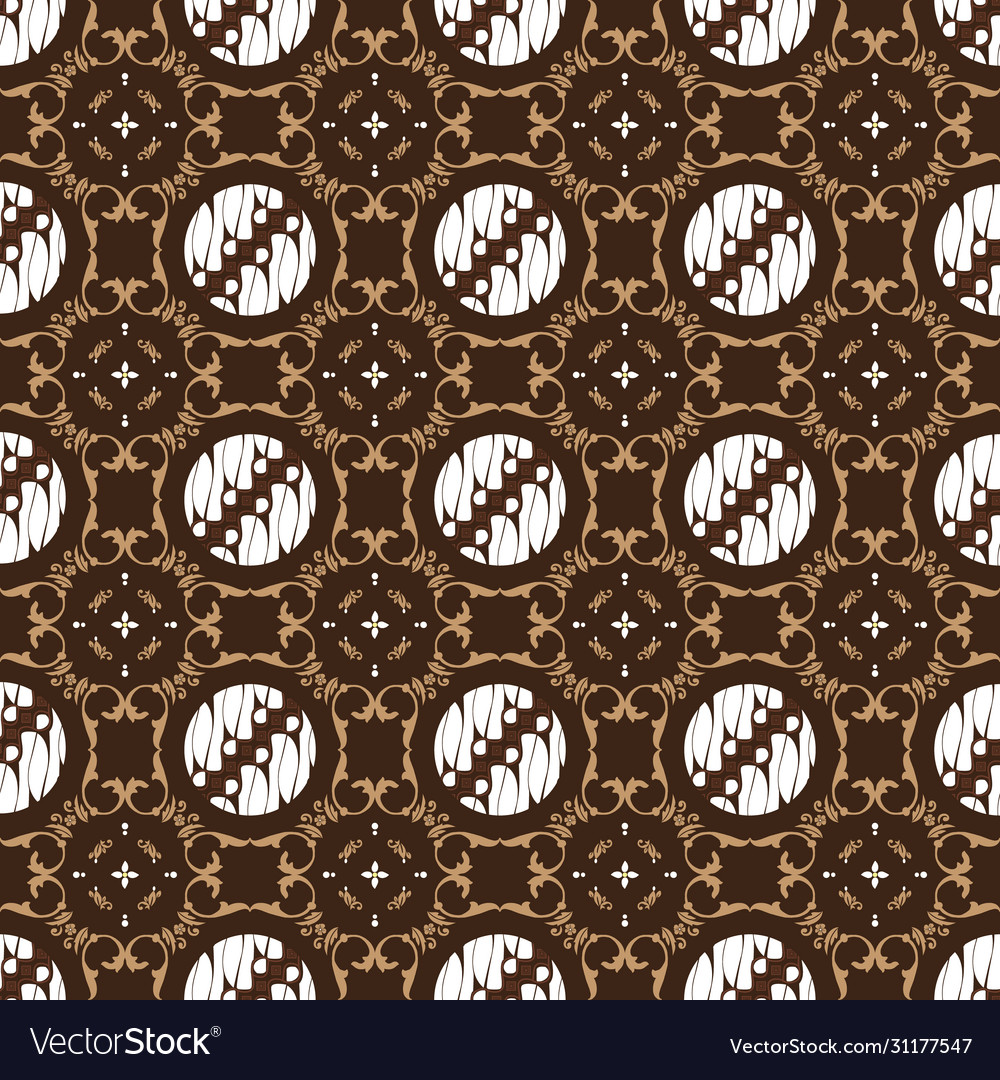 Unique circle pattern on java batik design vector image Unique circle pattern on java batik design
