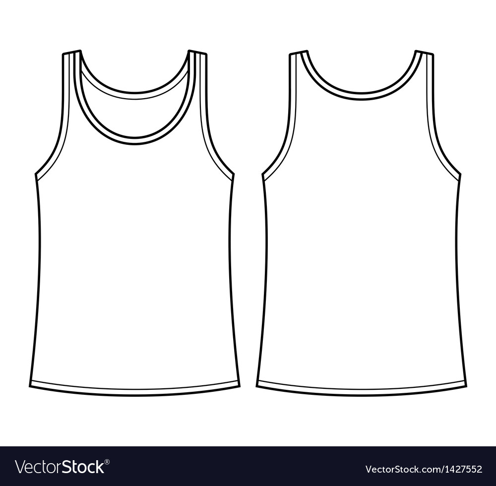 Blank singlet template Royalty Free Vector Image