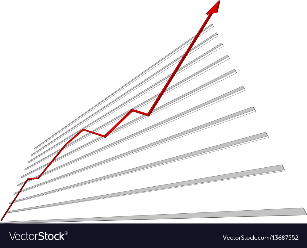 Diagram with red curve Royalty Free Vector Image