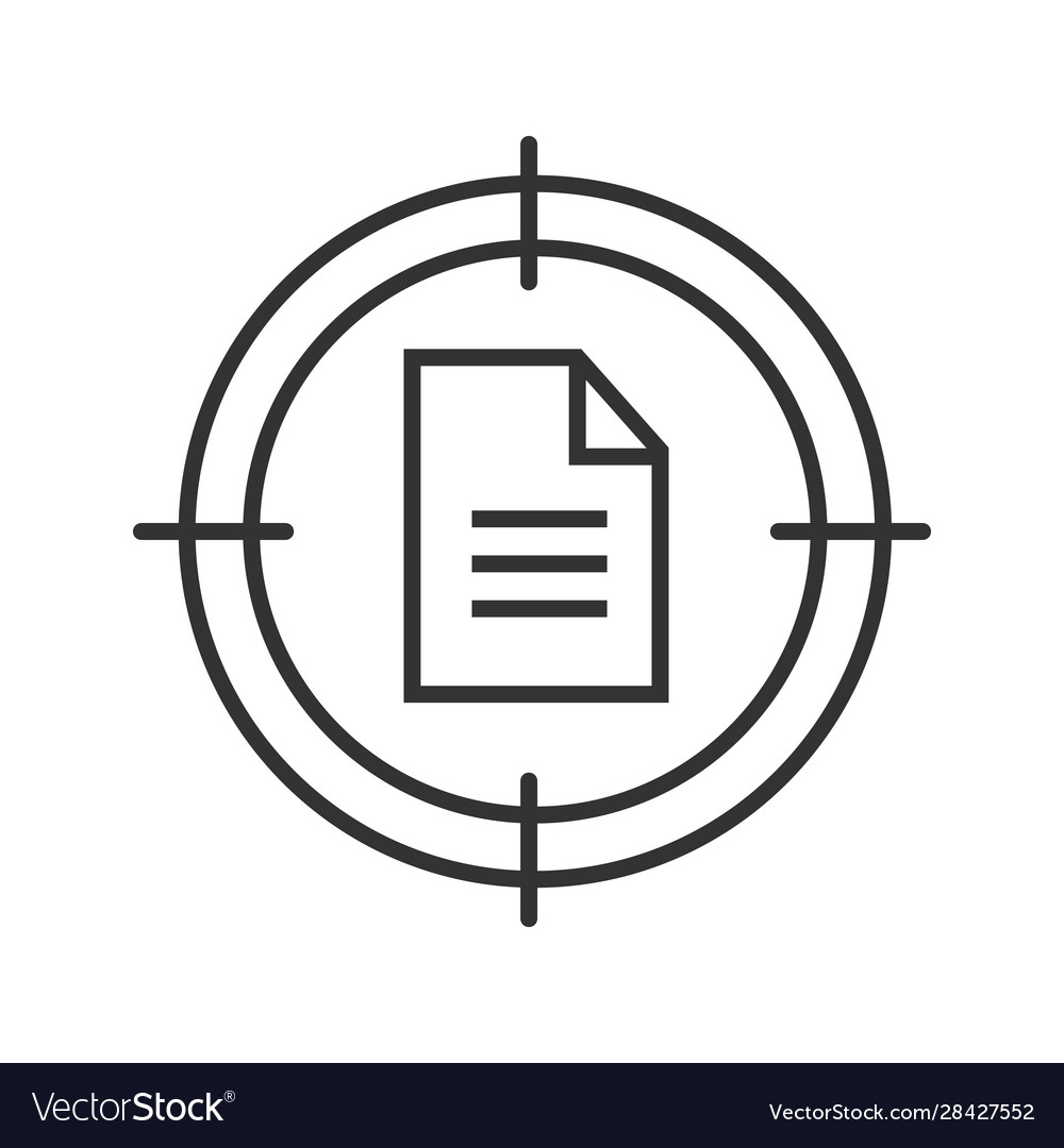 Documents searching linear icon Vector Image Documents searching linear icon
