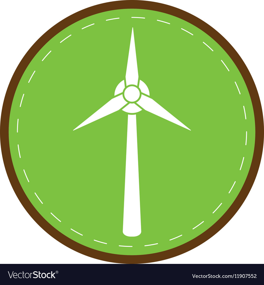 Ecology wind turbine electricity generator green Vector Image