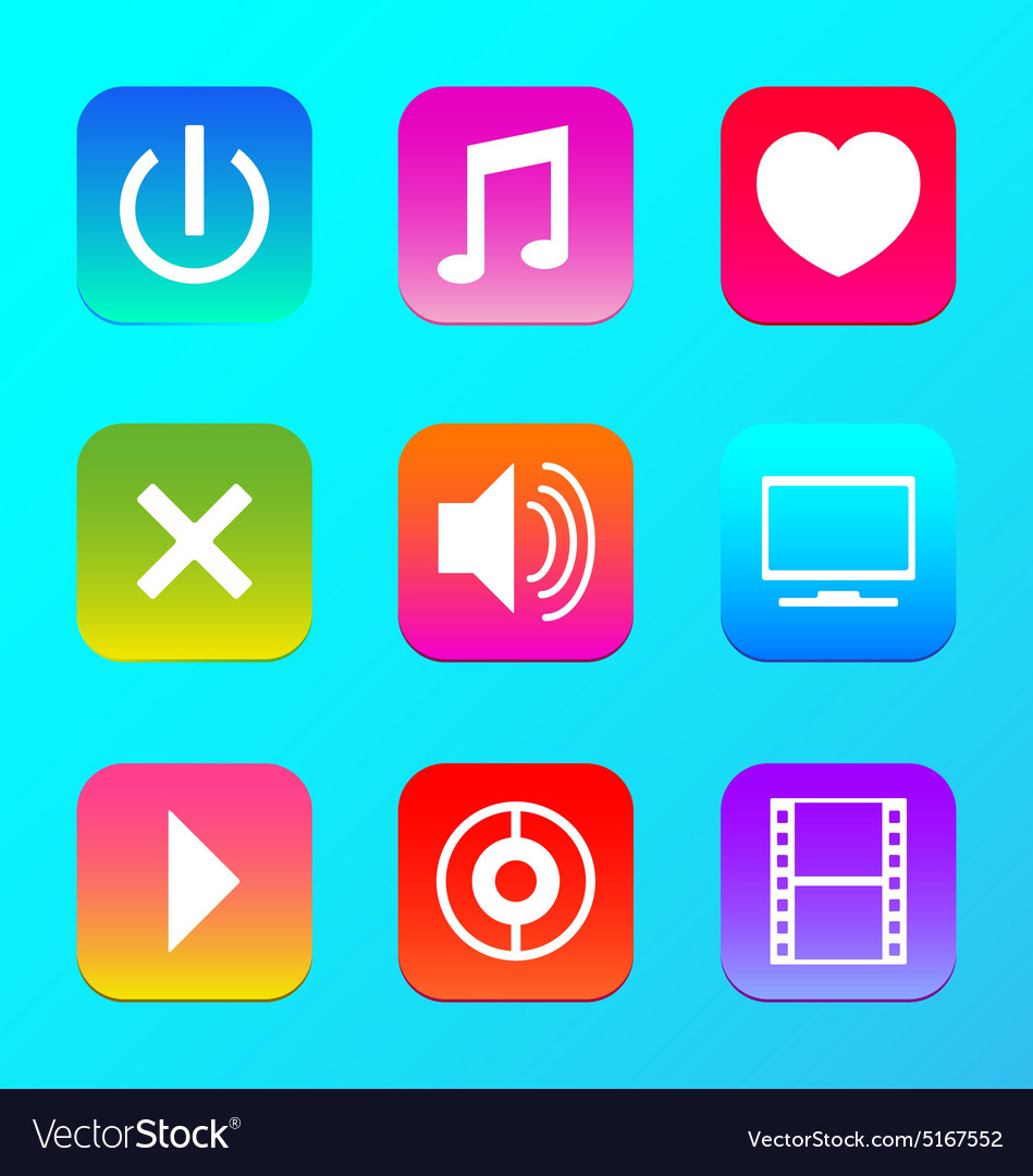Flat gradient style icon set