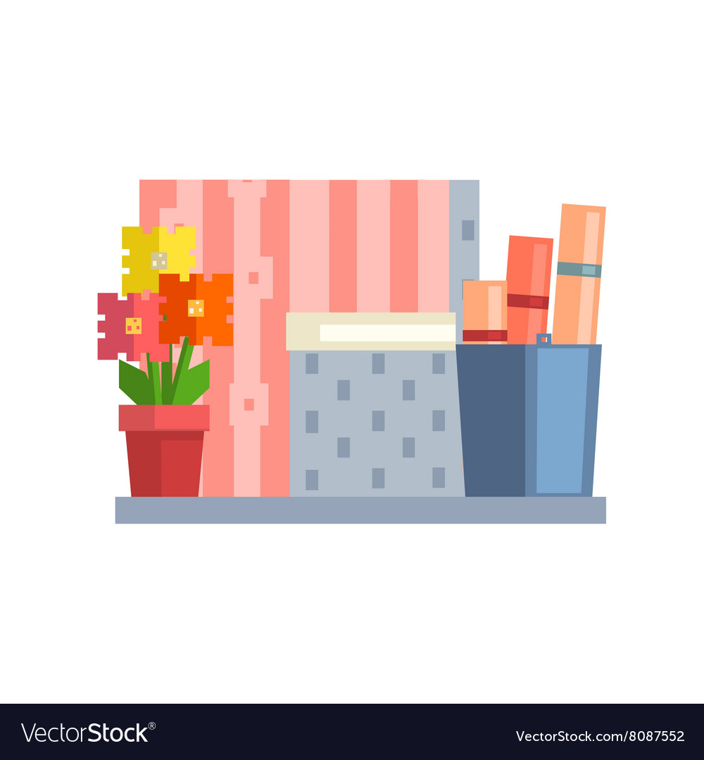 Home objects on the shelf