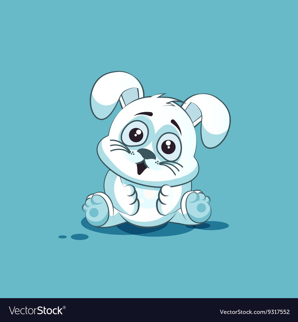 Isolated emoji character cartoon white leveret