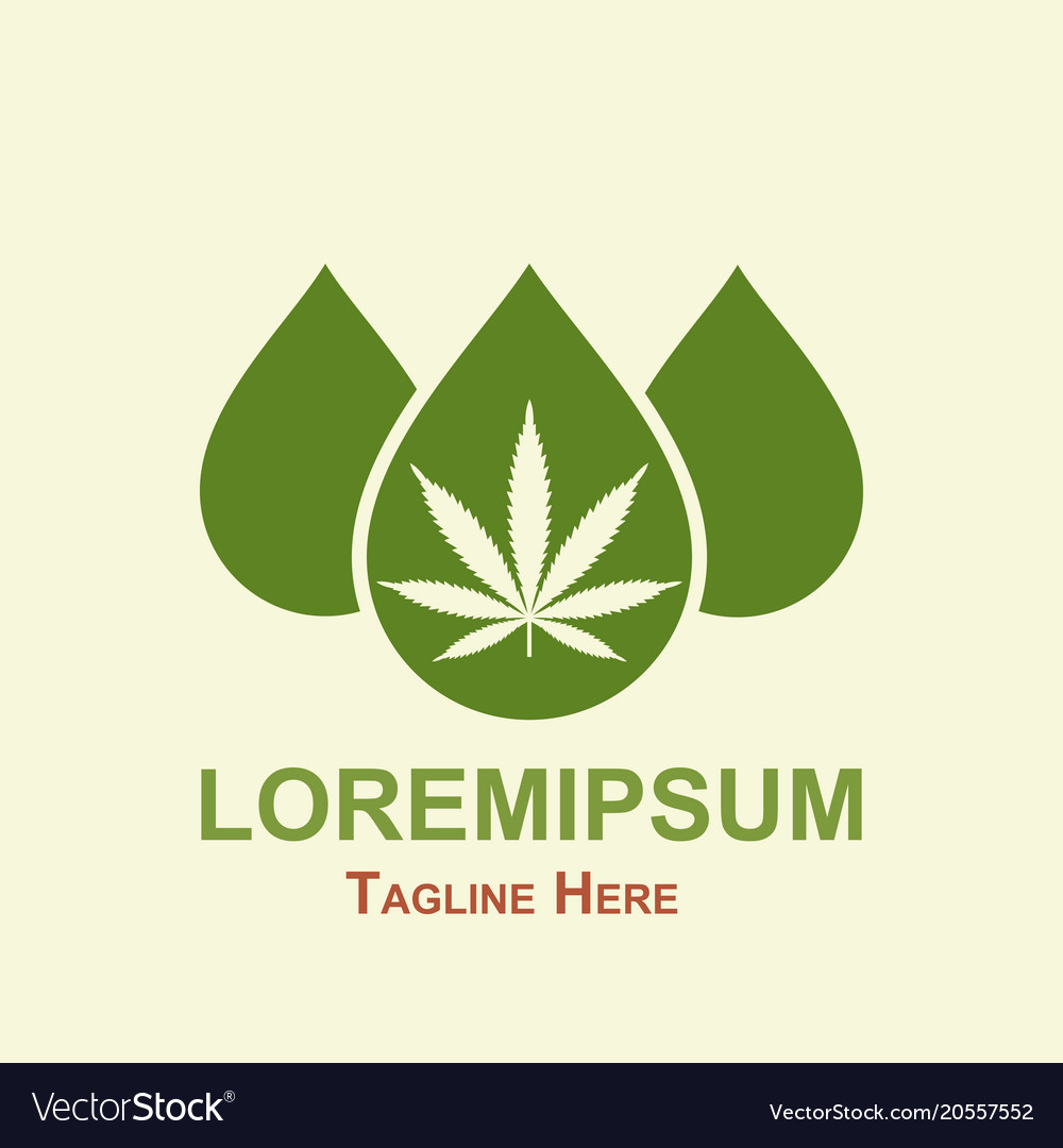 Oil drop with a marijuana leaf