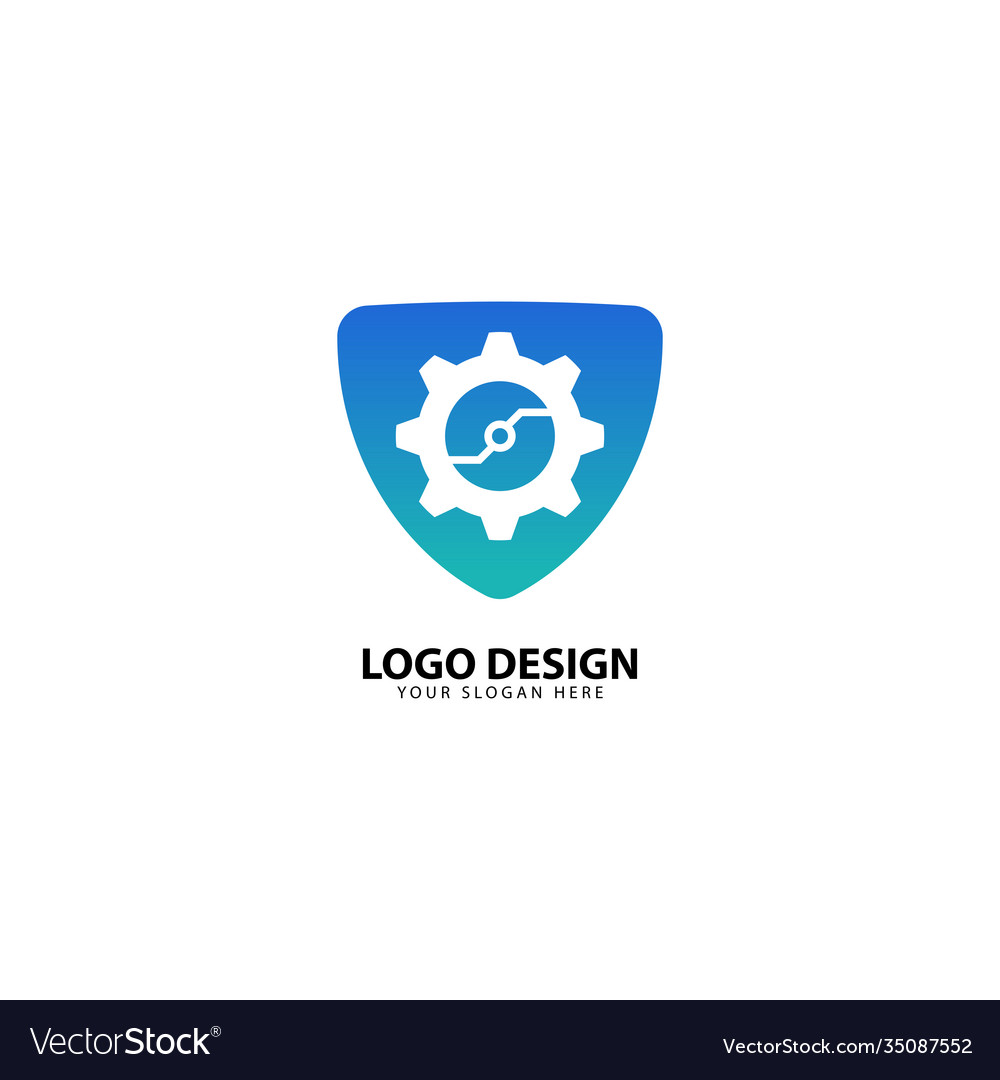 Protection gear security design logo Royalty Free Vector