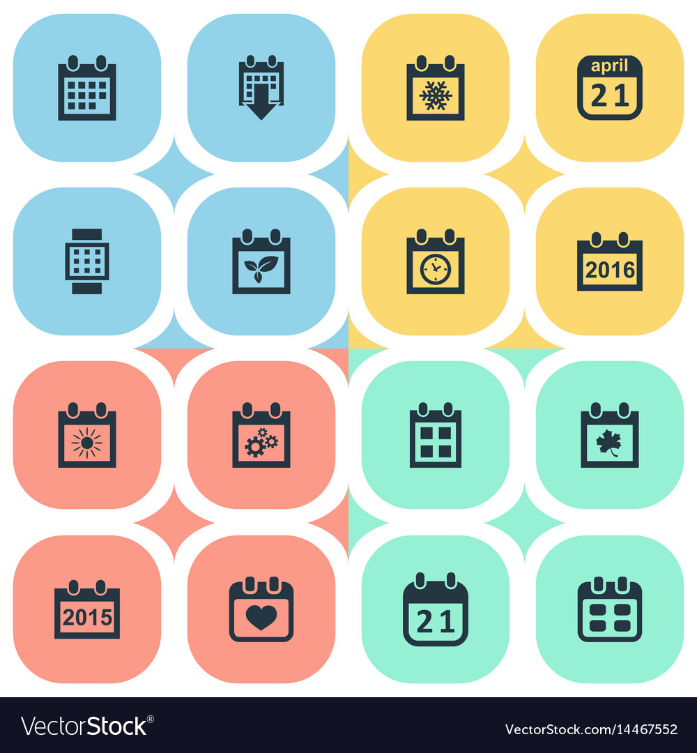 Set of simple date icons