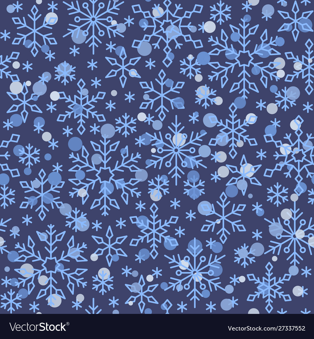 Snow flake line seamless pattern winter background vector image Snow flake line seamless pattern winter background