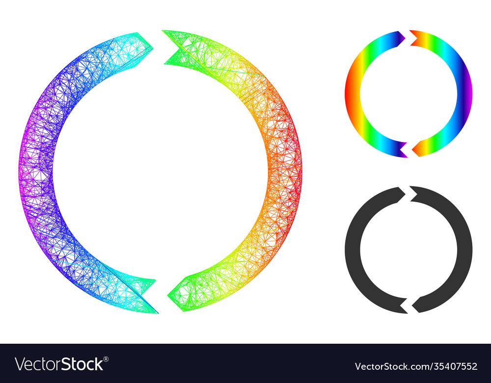 Spectrum hatched gradient rotation icon vector image Spectrum hatched gradient rotation icon