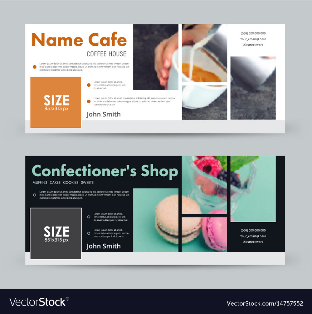 Template Banner For Advertising A Coffee House A Vector Image