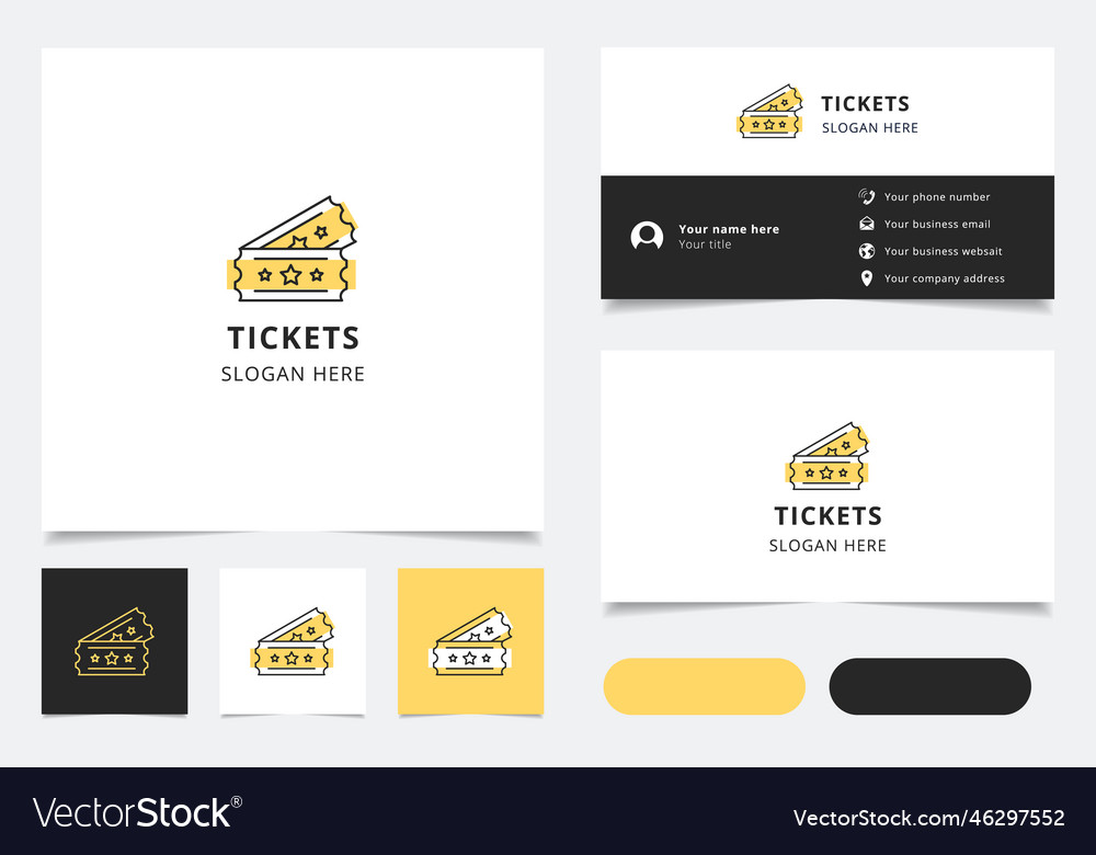 Tickets logo design with editable slogan branding