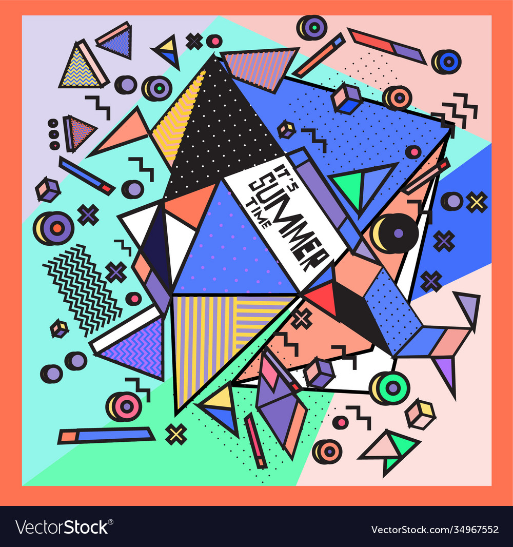Triangle geometric forms for summer design event vector image Triangle geometric forms for summer design event