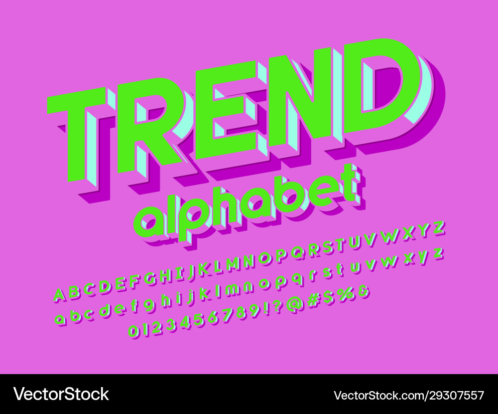 3d bold font Royalty Free Vector Image - VectorStock