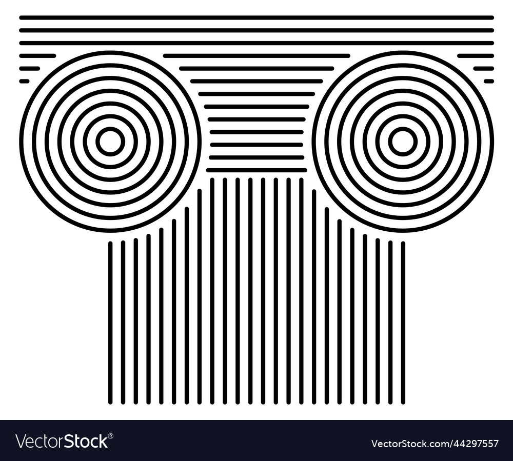 Antique column shape in retro bohemian line style