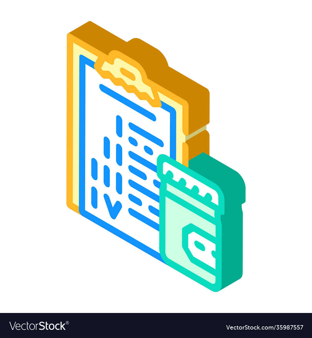 Checklist with testing stages isometric icon