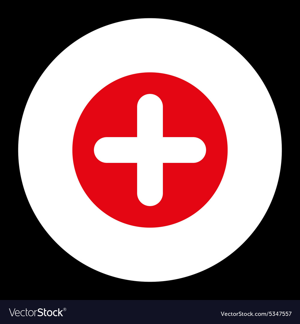 Create flat red and white colors round button