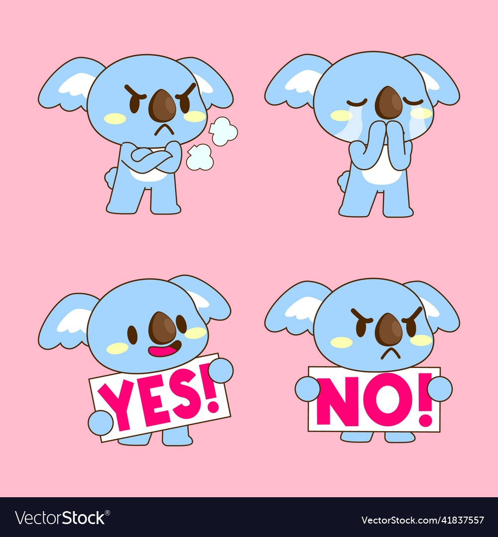 Cute little koala drawing cartoon koala sticker Vector Image Cute little koala drawing cartoon koala sticker Vector Image