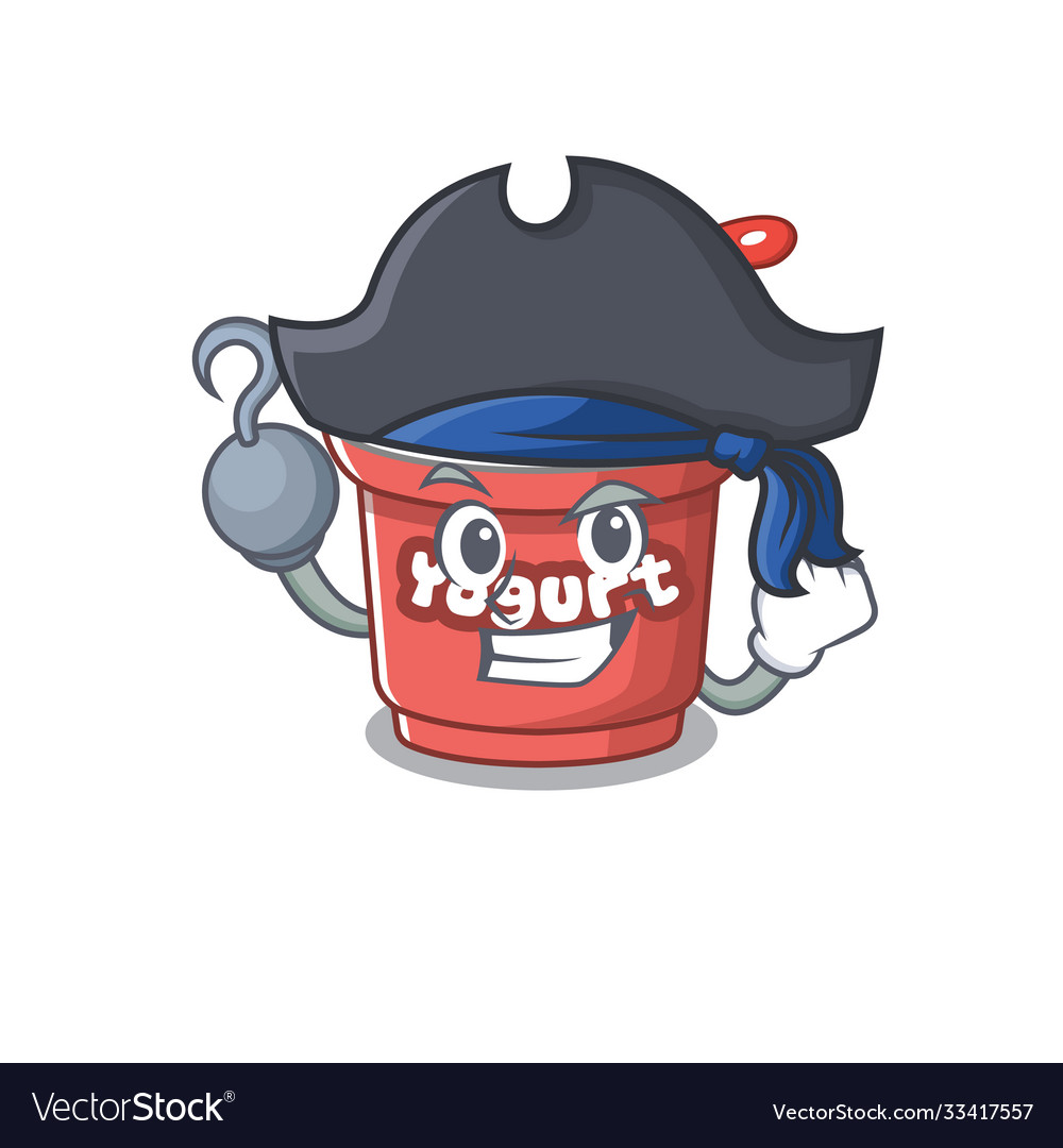 Cute yogurt mascot design in with a hat