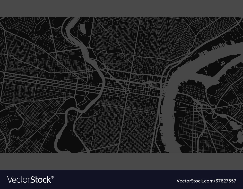 Dark grey and black philadelphia city area Vector Image