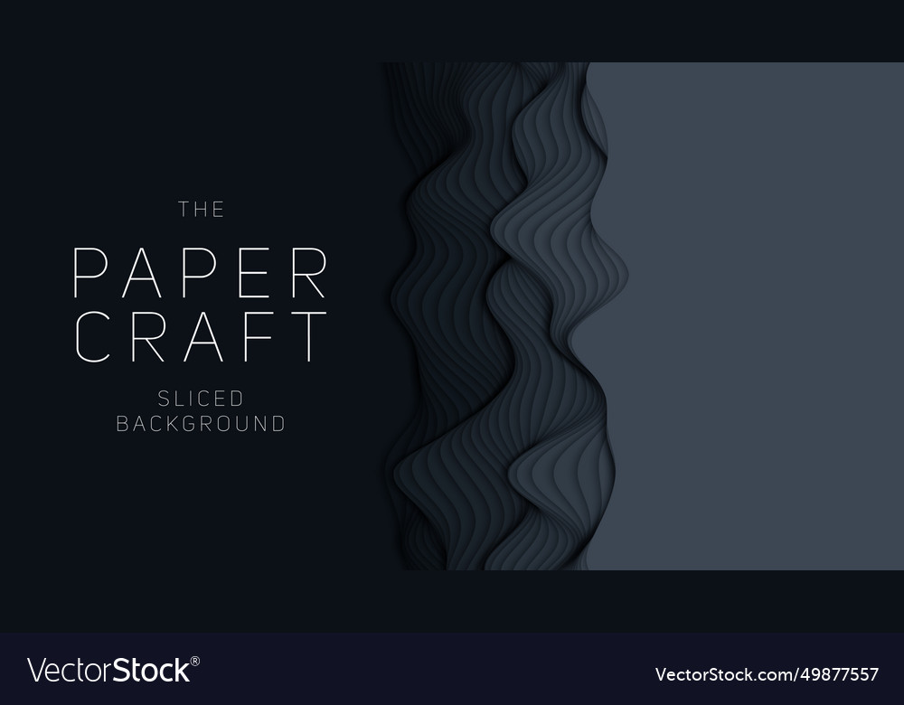Dark paper layers 3d abstract gradient papercut vector image Dark paper layers 3d abstract gradient papercut