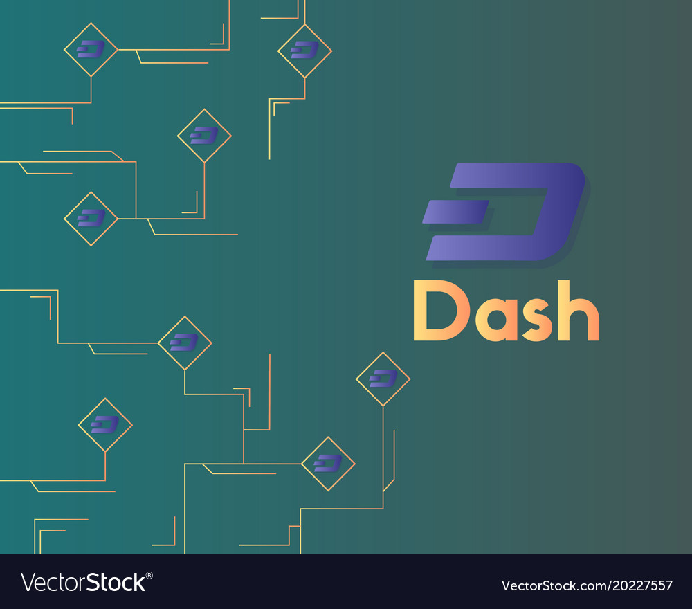 Dash blockchain technology with circuit background