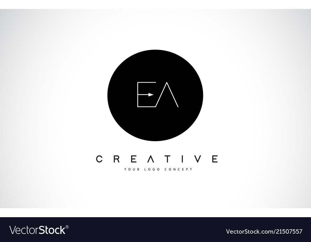 Ea e a logo design mit schwarz und weiß kreativ